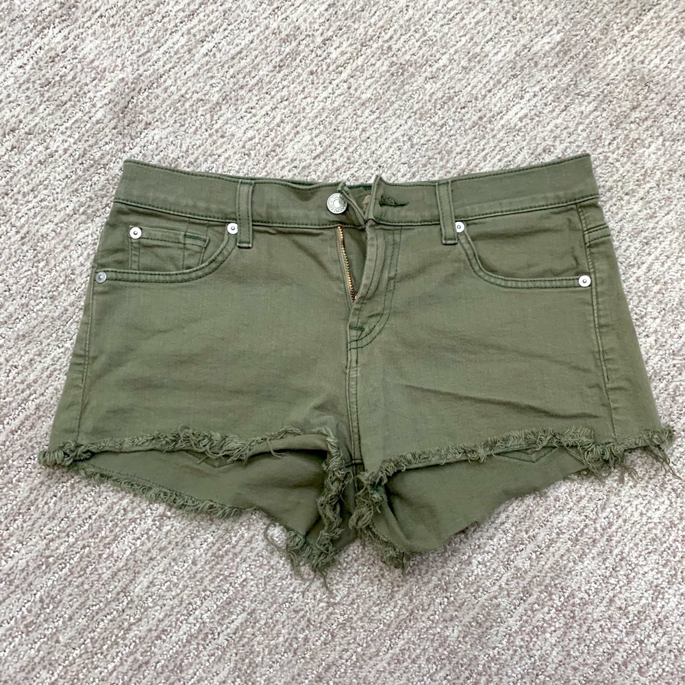 7 for All Mankind Olive Denim Shorts!